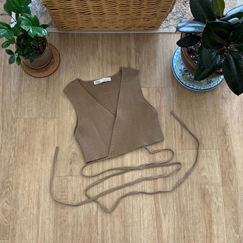 Zara knit wrap top